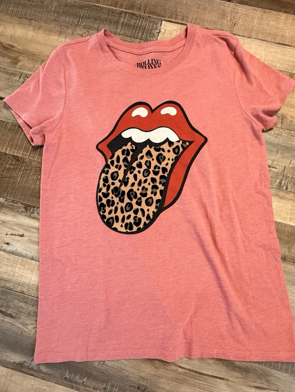 Lucky Brand Rolling Stones Short Leopard Pink Sz S